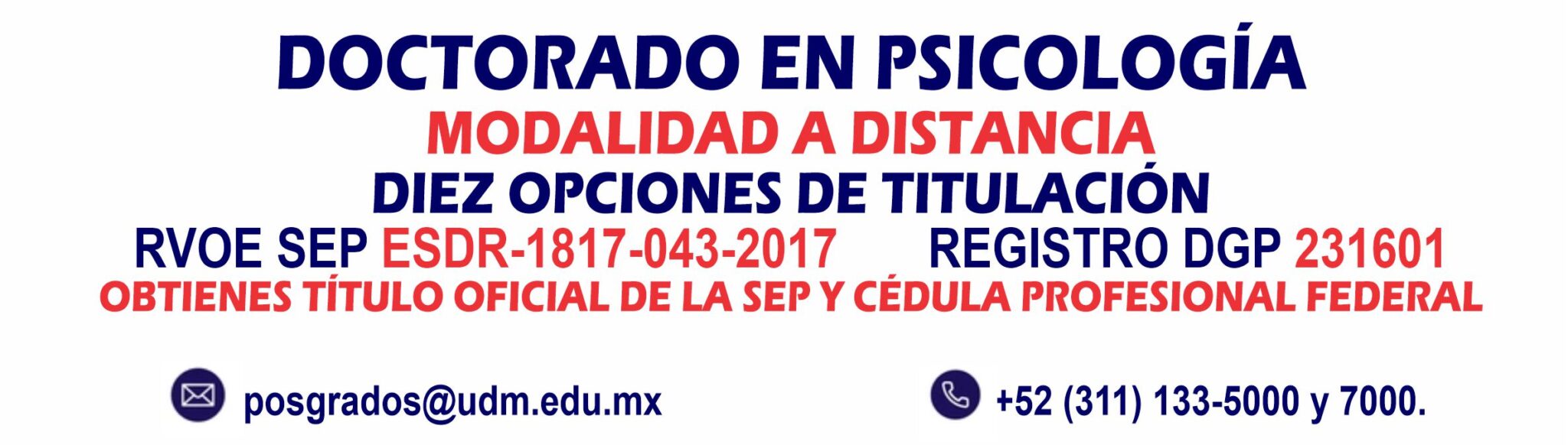 Doctorado En Psicología – Universidad De México – UDM